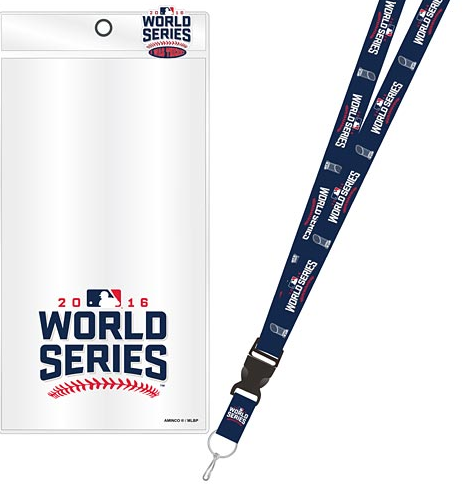 Chicago Cubs 2016 World Series Lanyard w/ Ticker Holder and Souvenir Pin - Pro Jersey Sports