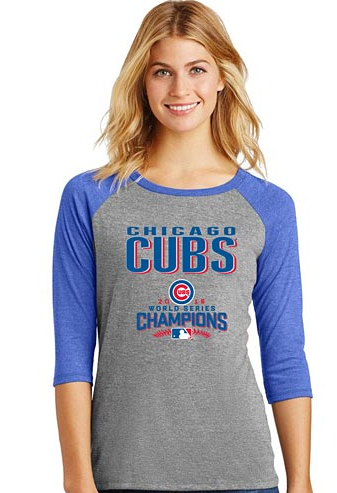 Chicago Cubs Ladies 2016 World Series Champions Tri-Blend Raglan T-Shirt - Pro Jersey Sports
