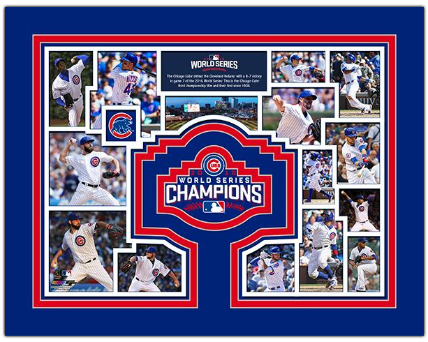 Chicago Cubs 2016 World Series Champions Matted Photo Collage By Photofile - Pro Jersey Sports