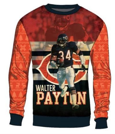 Walter Payton Chicago Bears Printed Sweater By Team Beans - Pro Jersey Sports - 1