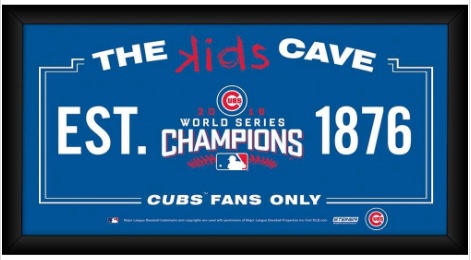 Chicago Cubs 2016 World Series Champions Framed 6x12 Kids Cave Sign - Pro Jersey Sports