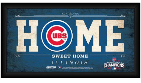 Chicago Cubs 2016 World Series Champions Framed 6x12 Home Sweet Home Sign - Pro Jersey Sports