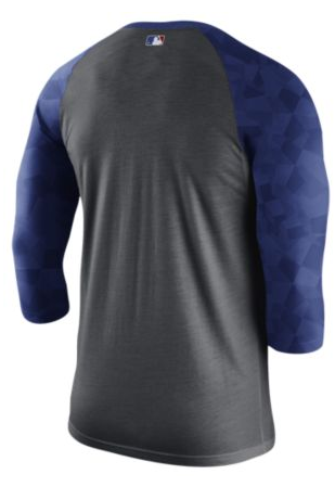 Men's Chicago Cubs Charcoal Heather 3/4 Sleeve Nike AC Legend Shirt