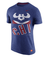 Chicago Cubs Cooperstown Collection Tri Logo 1.7 Tee By Nike - Pro Jersey Sports