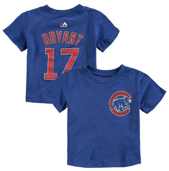 Toddler Majestic Kris Bryant Chicago Cubs Royal Player Name & Number T-Shirt