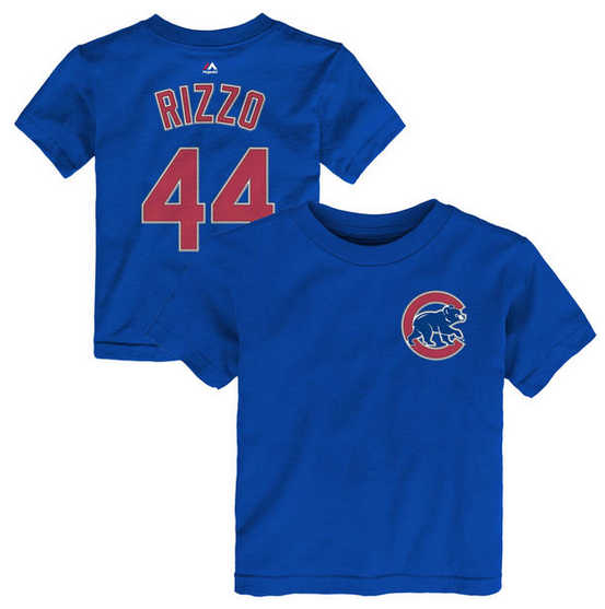 Majestic Anthony Rizzo Chicago Cubs Child Royal Player Name & Number T-Shirt