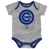 Newborn Chicago Cubs Home Run 3-Pack Bodysuit Set By Majestic - Pro Jersey Sports