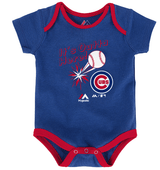 Newborn Chicago Cubs Home Run 3-Pack Bodysuit Set By Majestic - Pro Jersey Sports