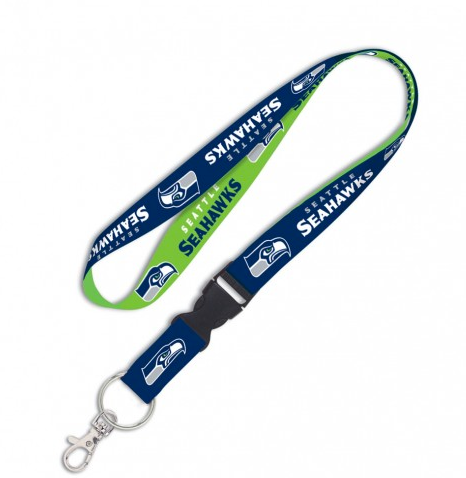 Seattle Seahawks Double Sided Lanyard With Detachable Buckle By Wincraft