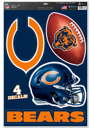 Chicago Bears 11X17 4 Pack Multi-Use Decals By Wincraft