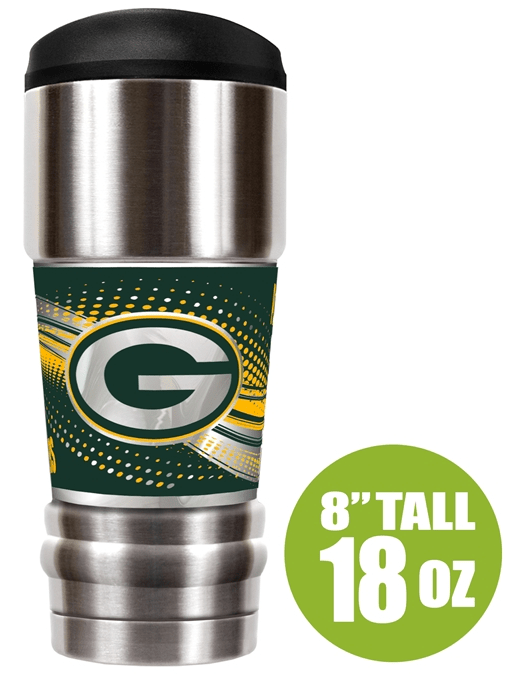Green Bay Packers “The MVP" 18 oz Vacuum Insulated Stainless Steel Tumbler - Pro Jersey Sports