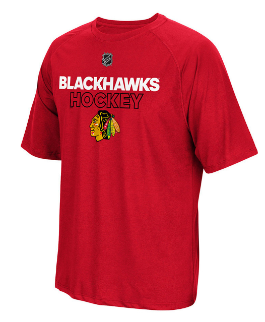 Youth Adidas Chicago Blackhawks Red Authentic Ice Short Sleeve T Shirt