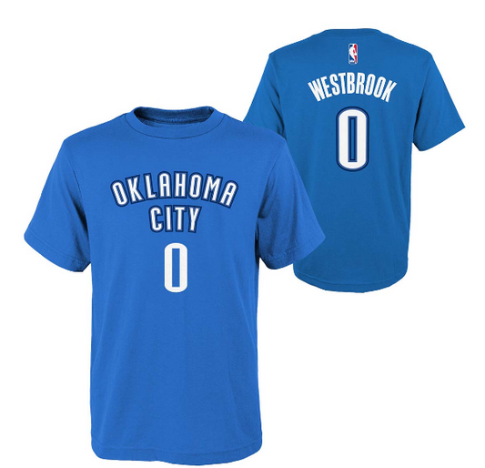 Russell Westbrook Oklahoma City Thunder NBA Youth Name & Number Tee