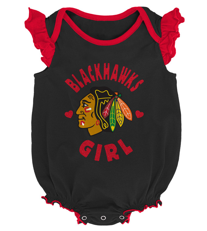 Newborn/Infant Girls Chicago Blackhawks Hockey Kids Short Sleeve Creeper 2-Pack