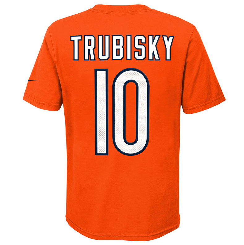 Youth Chicago Bears Mitchell Trubisky Nike Orange Player Game Team Name & Number T-Shirt