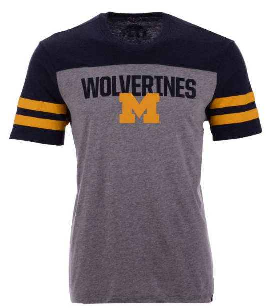 Men's Michigan Wolverines Versus Tri-Colored Tee By ’47 Brand