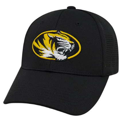 Missouri Tigers NCAA TOW "Rails" Black Stretch Fit Performance One Fit Hat