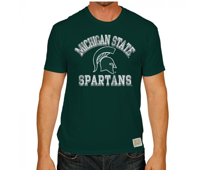 Men's NCAA Michigan State Spartans Washed Out Slub Tee By Retro Brand