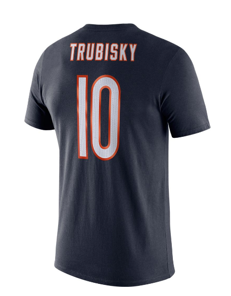 Men's Chicago Bears Mitchell Trubisky 100th Anniversary Nike Navy Player Pride Name & Number Performance T-Shirt