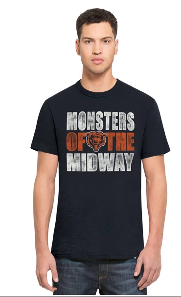 Men’s Chicago Bears 47 Brand Monsters Of The Midway Navy Scrum Tee