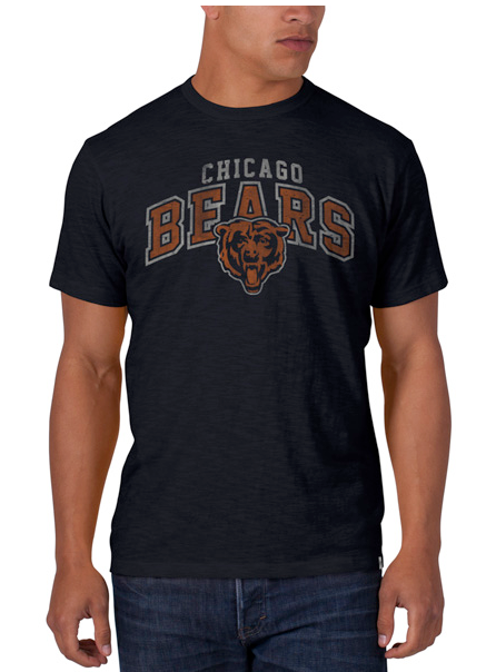 Chicago Bears Mens '47 Brand Foundation Fall Navy Basic Scrum Logo Tee