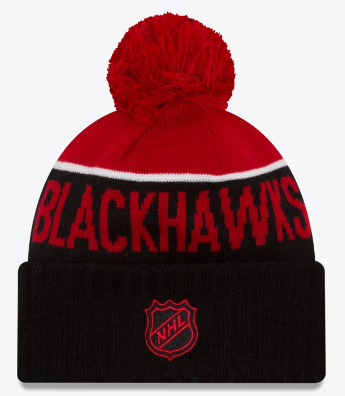 Chicago Blackhawks Junior Sports Pom Knit Hat By New Era