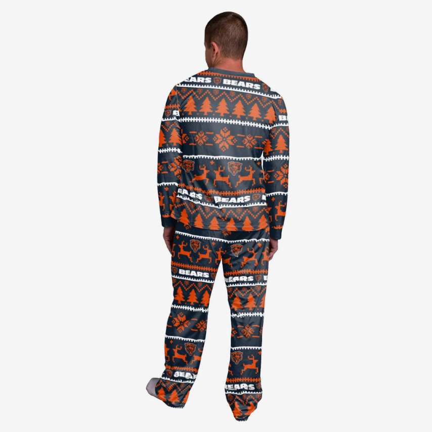 Men's Chicago Bears Wordmark Crewneck Pajama Set By FOCO