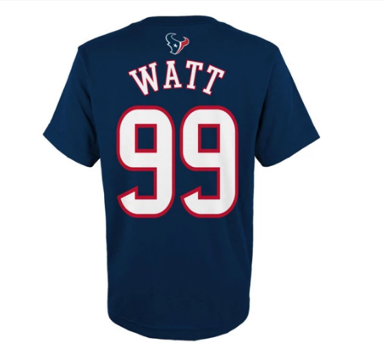 J.J. Watt Houston Texans Youth Mainliner Jersey Name and Number T-shirt