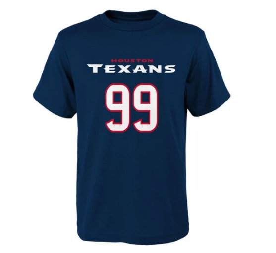 J.J. Watt Houston Texans Youth Mainliner Jersey Name and Number T-shirt