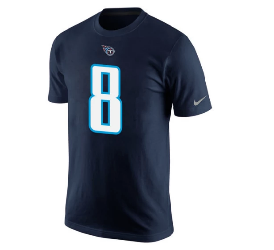 Youth Tennessee Titans Marcus Mariota Navy Nike Player Name & Number T-Shirt