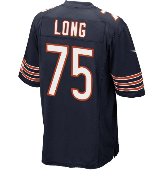 Chicago Bears Mens Kyle Long Nike Navy Blue Team Color Game Jersey