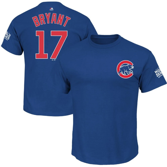 Men's Chicago Cubs Kris Bryant 2016 World Series Bound Name & Number T-Shirt