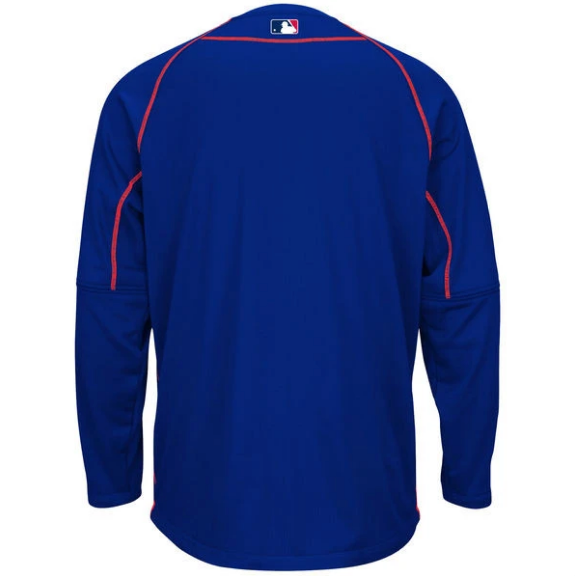 Men's Chicago Cubs Authentic Royal Majestic Practice Pullover Therma Base Top