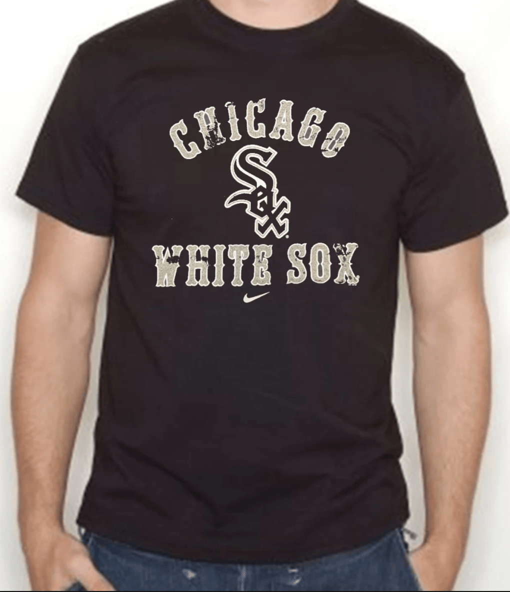 Mens Nike Chicago White Sox Black Slide Piece Tee