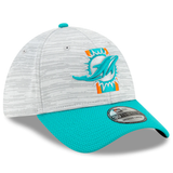 Miami Dolphins 2021 Training Camp On Field Gray/Aqua New Era 39THIRTY Flex Fit Hat - Pro Jersey Sports