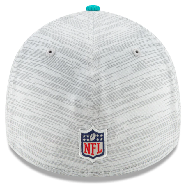 Miami Dolphins 2021 Training Camp On Field Gray/Aqua New Era 39THIRTY Flex Fit Hat - Pro Jersey Sports