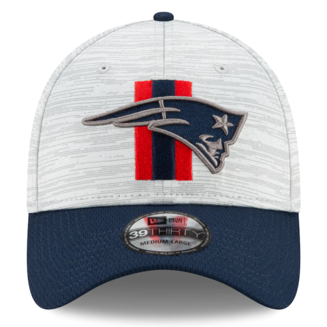 New England Patriots 2021 Training Camp On Field Gray/Navy New Era 39THIRTY Flex Fit Hat - Pro Jersey Sports