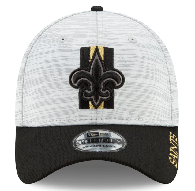New Orleans Saints 2021 Training Camp On Field Gray/Black New Era 39THIRTY Flex Fit Hat - Pro Jersey Sports