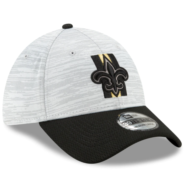 New Orleans Saints 2021 Training Camp On Field Gray/Black New Era 39THIRTY Flex Fit Hat - Pro Jersey Sports