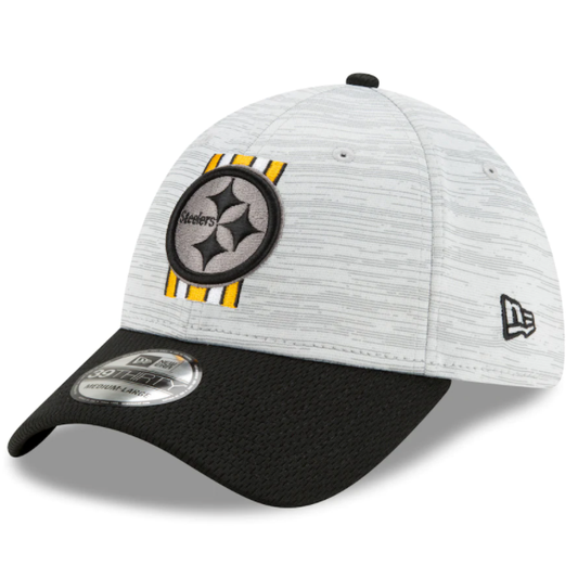 Pittsburgh Steelers 2021 Training Camp On Field Gray/Black New Era 39THIRTY Flex Fit Hat