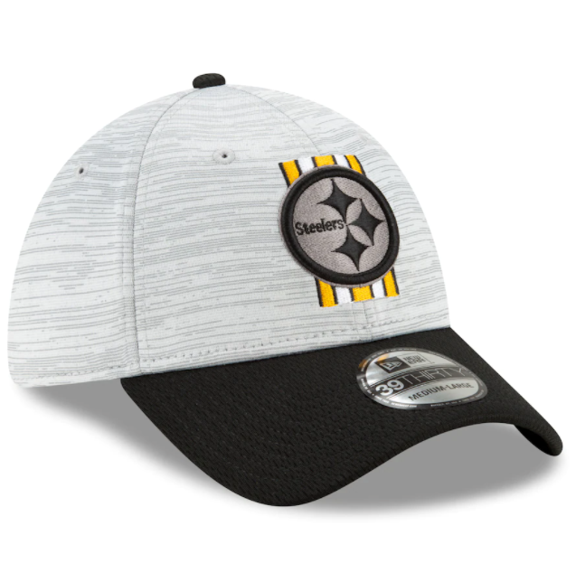 Pittsburgh Steelers 2021 Training Camp On Field Gray/Black New Era 39THIRTY Flex Fit Hat