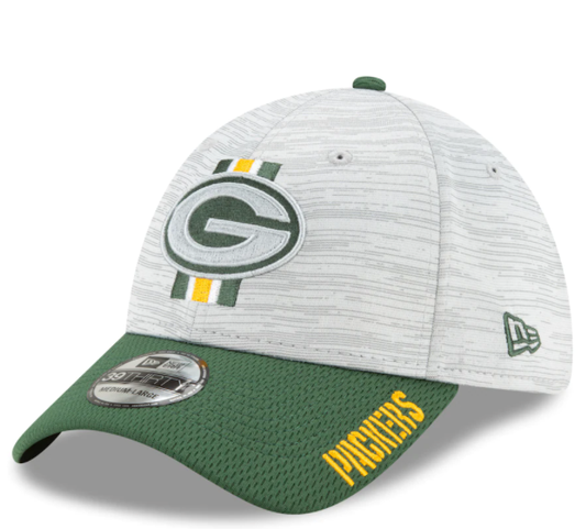 Green Bay Packers 2021 Training Camp On Field Gray/Green New Era 39THIRTY Flex Fit Hat - Pro Jersey Sports