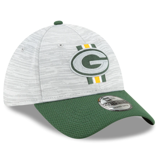 Green Bay Packers 2021 Training Camp On Field Gray/Green New Era 39THIRTY Flex Fit Hat - Pro Jersey Sports