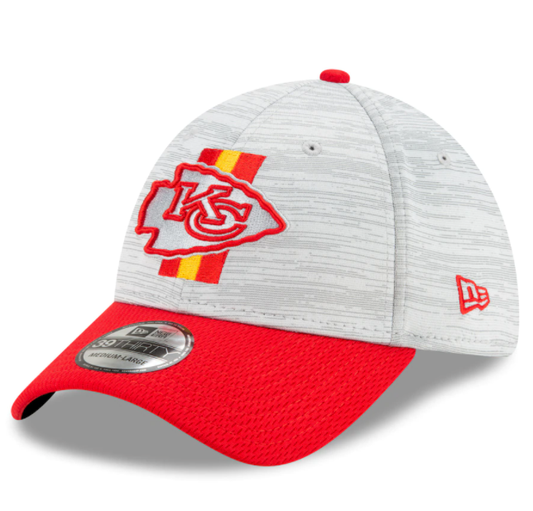 Kansas City Chiefs 2021 Training Camp On Field Gray/Red New Era 39THIRTY Flex Fit Hat - Pro Jersey Sports