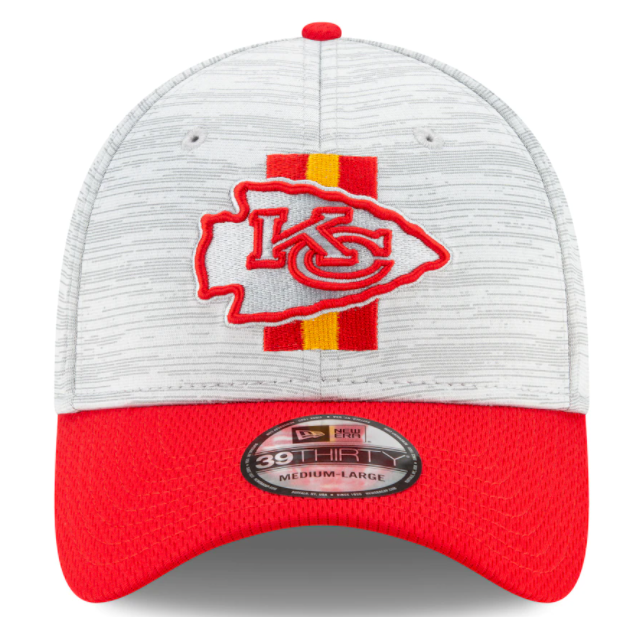 Kansas City Chiefs 2021 Training Camp On Field Gray/Red New Era 39THIRTY Flex Fit Hat