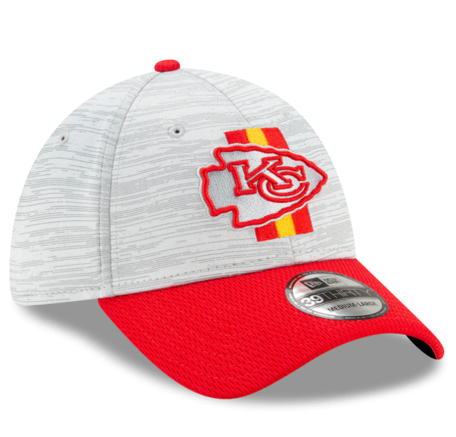 Kansas City Chiefs 2021 Training Camp On Field Gray/Red New Era 39THIRTY Flex Fit Hat