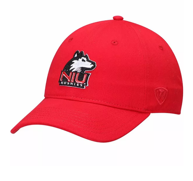 Men's Northern Illinois Huskies Cardinal Red Top of the World Staple Adjustable Hat