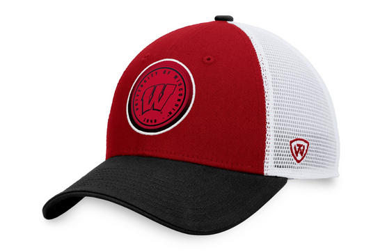 Top of the World Men's Wisconsin Badgers Red/White Iconic Adjustable Trucker Hat