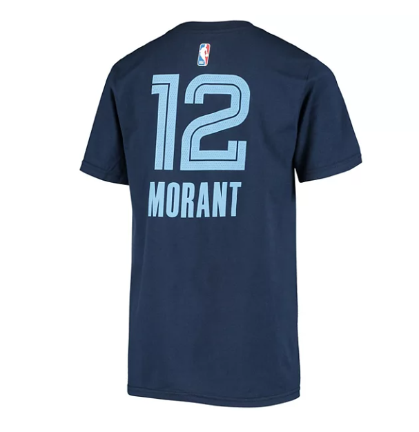 Youth Nike Ja Morant Navy Memphis Grizzlies Icon Name & Number T-Shirt