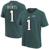 Youth Philadelphia Eagles Jalen Hurts Nike Midnight Green Super Bowl LVII Name & Number T-Shirt - Pro Jersey Sports
